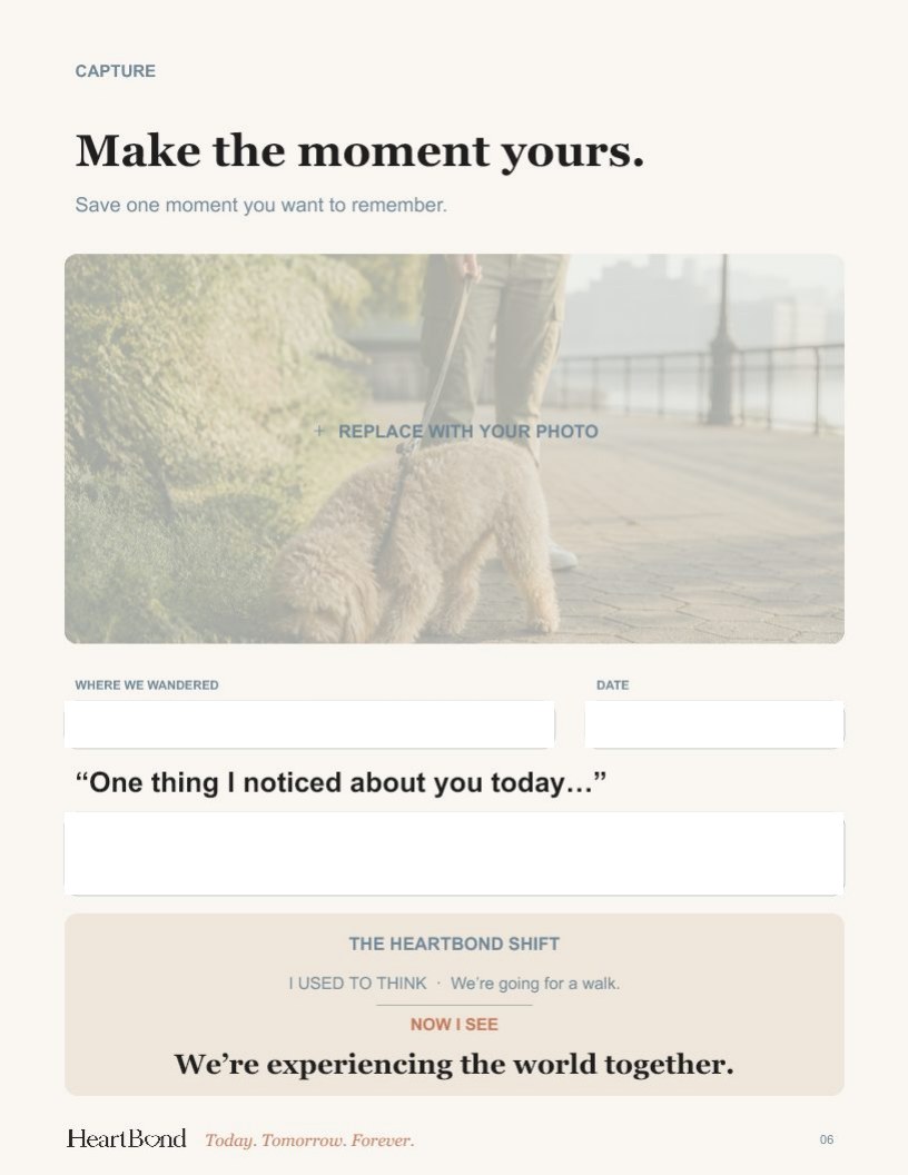 A Capture page with room for your photo
